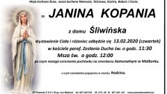 Zmarła Janina Kopania. Żyła 73 lata.