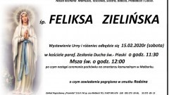 Zmarła Feliksa Zielińska. Żyła 91 lat.