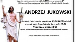 Zmarł Andrzej Jukowski. Żył 64 lata.