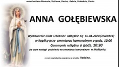 Zmarła Anna Gołębiewska. Żyła 86 lat.