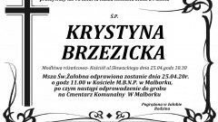 Zmarła Krystyna Brzezicka. Żyła 95 lat.