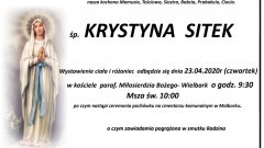 Zmarła Krystyna Sitek. Żyła 87 lat.