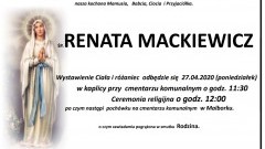 Zmarła Renata Mackiewicz. Żyła 60 lat.