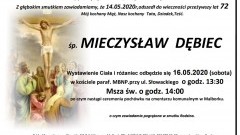 Zmarł Mieczysław Dębiec. Żył 72 lata.