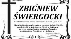 Zmarł Zbigniew Świergocki. Żył 67 lat.