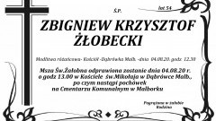 Zmarł Zbigniew Krzysztof Żłobecki. Żył 54 lata.