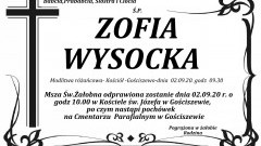 Zmarła Zofia Wysocka. Żyła 97 lat.