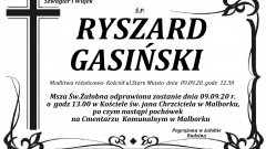 Zmarł Ryszard Gasiński. Żył 72 lata.