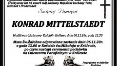 Zmarł Konrad Mittelstaedt. Żył 83 lata.