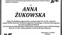 Zmarła Anna Żukowska. Żyła 90 lat.