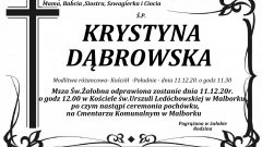 Zmarła Krystyna Dąbrowska. Żyła 63 lata.