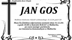 Zmarł Jan Gos. Żył 83 lata.