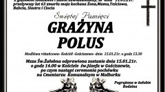 Zmarła Grażyna Polus. Żyła 63 lata.