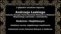 Kondolencje Członków Cechu Rzemiosł Różnych w Malborku.
