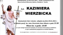 Zmarła Kazimiera Wierzbicka. Żyła 87 lat.