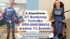 Malbork. Pomóż Bartkowi Tuchułce i przekaż swój 1% podatku.