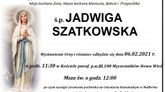 Zmarła Jadwiga Szatkowska. Żyła 65 lat.