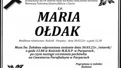 Zmarła Maria Ołdak. Żyła 64 lata.