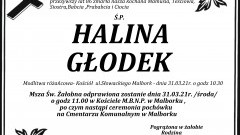 Zmarła Halina Głodek. Żyła 86 lat.