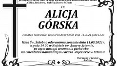Zmarła Alicja Górska. Żyła 65 lat.