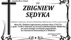 Zmarł Zbigniew Sędyka. Żył 70 lat.