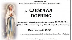 Zmarła Czesława Doering. Żyła 92 lata.