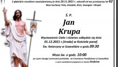 Zmarł Jan Krupa. Żył 62 lata.