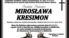 Zmarła Mirosława Kresimon. Żyła 64 lata.