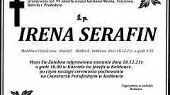 Zmarła Irena Serafin. Żyła 99 lat.