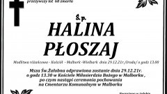 Zmarła Halina Płoszaj. Żyła 68 lat.