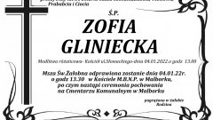 Zmarła Zofia Gliniecka. Żyła 86 lat.