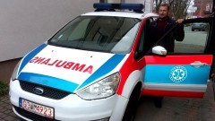 Nowy Dwór Gdański. Karetka dla partnerskiego miasta Sarny na Ukrainie.