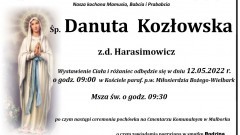 Zmarła Danuta Kozłowska. Żyła 82 lata.