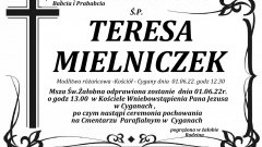 Zmarła Teresa Mielniczek. Żyła 85 lat.