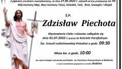 Zmarł Zdzisław Piechota. Żył 70 lat.