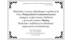 Kondolencje Wójta Gminy Malbork wraz z Pracownikami oraz Przewodniczącego&#8230;