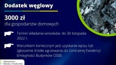 Można już składać wnioski o dodatek węglowy. Termin upływa 30 listopada br.