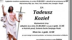 Zmarł Tadeusz Kozieł. Żył 62 lata.