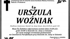 Zmarła Urszula Woźniak. Miała 93 lata.