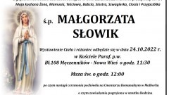 Zmarła Małgorzata Słowik. Miała 57 lat.