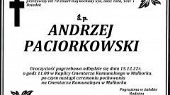 Zmarł Andrzej Paciorkowski. Żył 70 lat.