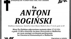 Zmarł Antoni Rogiński. Miał 76 lat.