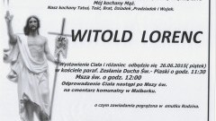 ZMARŁ WITOLD LORENC. ŻYŁ 78 LAT.