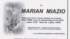 Zmarł Marian Miazio. Żył 87 lat.