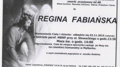 Zmarła Regina Fabiańska. Żyła 88 lat.