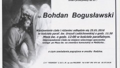 Zmarł Bohdan Bogusławski. Żył 87 lat.