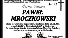 Zmarł Paweł Mroczkowski. Żył 61 lat.