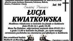 Zmarła Łucja Kwiatkowska. Żyła 90 lat.