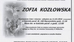 Zmarła Zofia Kozłowska. Żyła 90 lat.