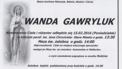 Zmarła Wanda Gawryluk. Żyła 79 lat.